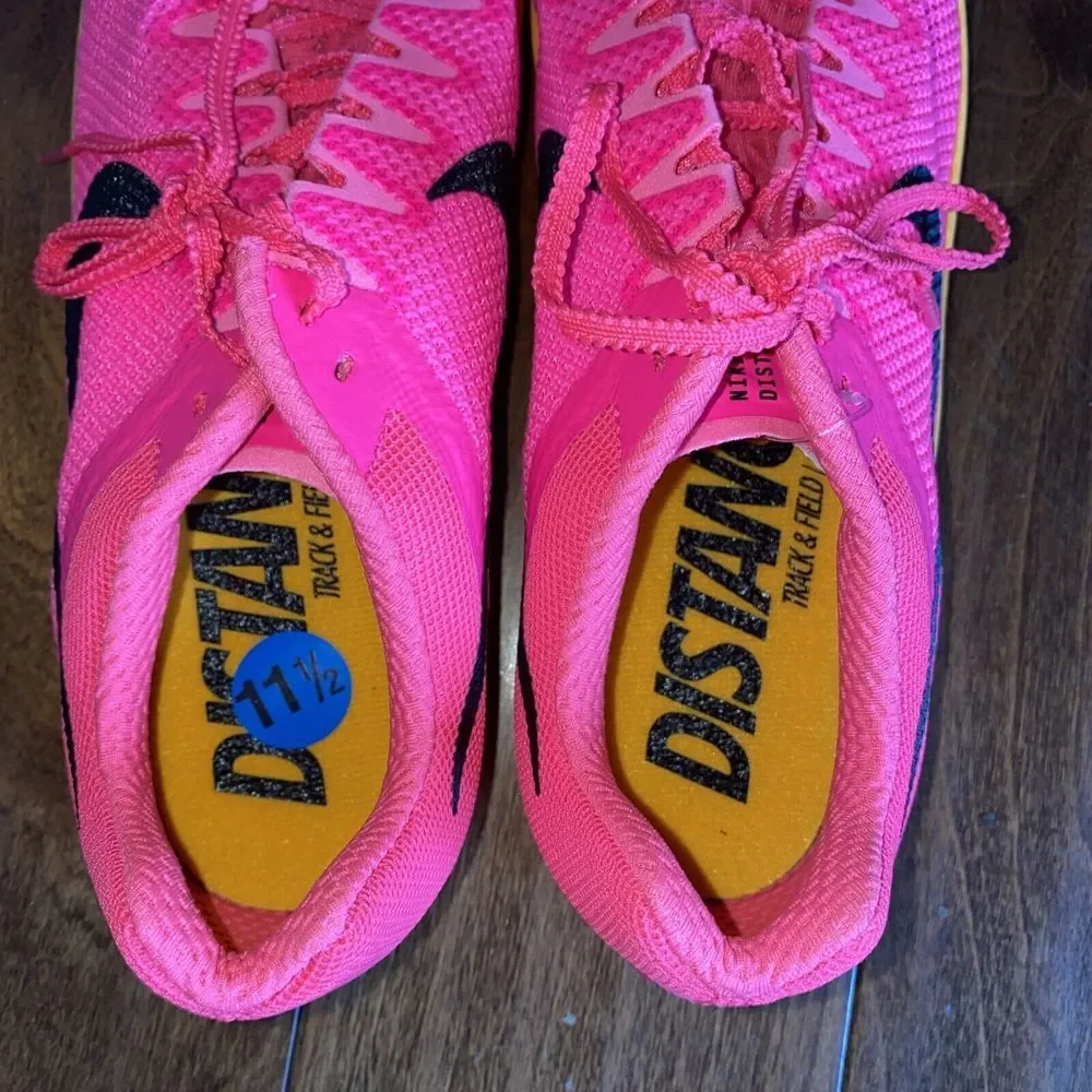 Nike Mens Sz 11.5 Zoom Rival DC8725-600 Pink Track Field ShoesMissing Spikes/Bag